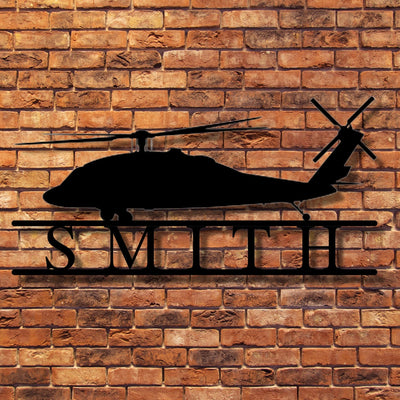 Military Helicopter Sign