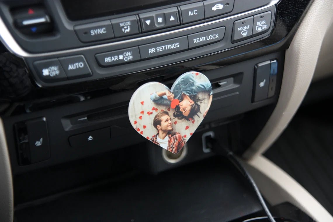 Unique Personalized Photo Car Air Freshener Customized Anniversary Gifts for Men by Groovy Guy
