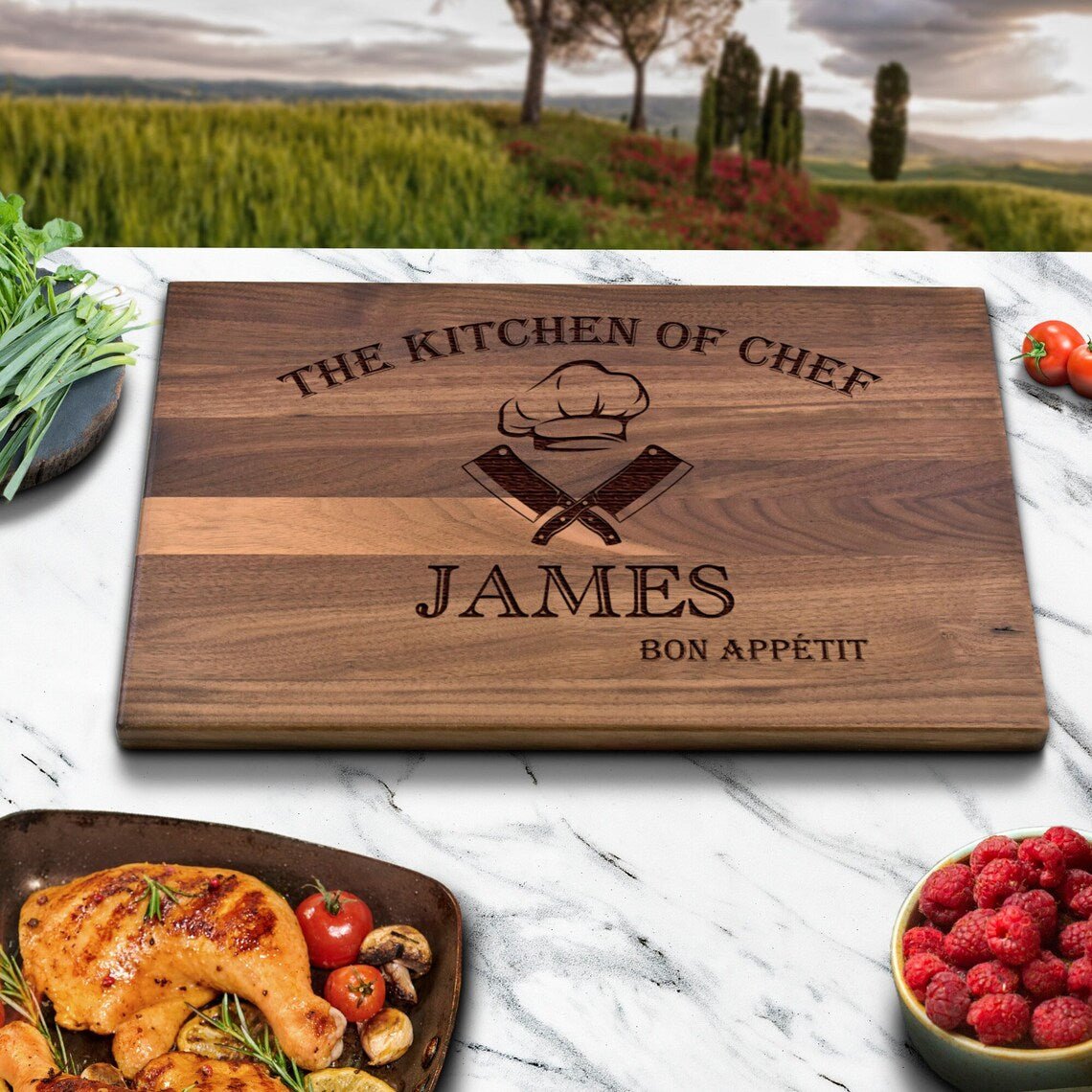 Unique Personalized Master Chef Cutting Board Customized Cutting Board Gifts for Men by Groovy Guy