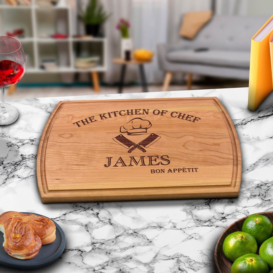 Unique Personalized Master Chef Cutting Board Customized Cutting Board Gifts for Men by Groovy Guy