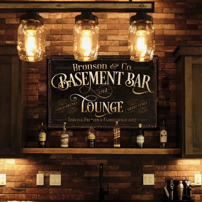 Basement Bar and Lounge Sign