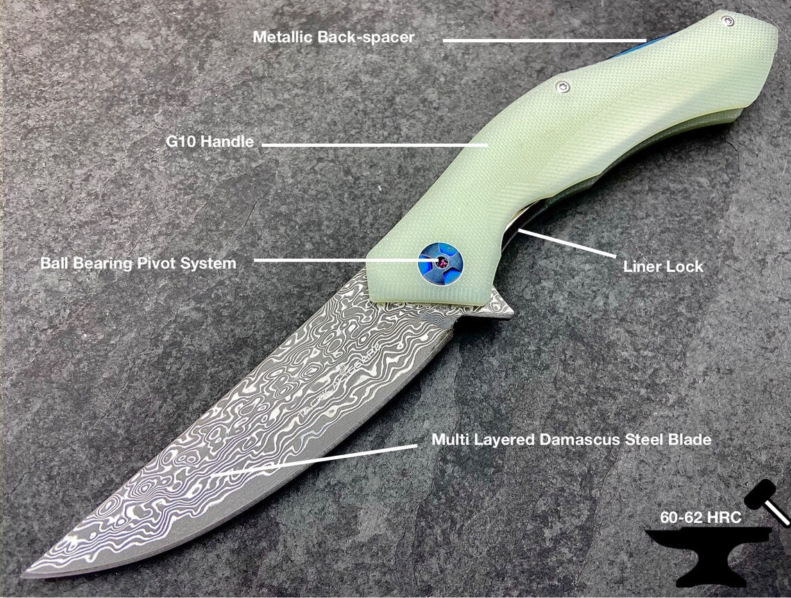 Unique Personalized Cold As Ice Damascus Blade Customized Knife Gifts for Men by Groovy Guy