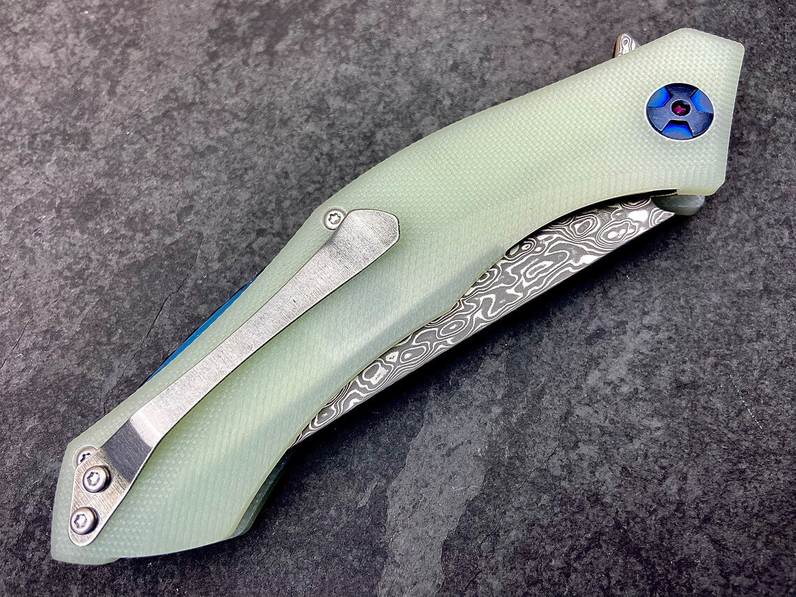 Unique Personalized Cold As Ice Damascus Blade Customized Knife Gifts for Men by Groovy Guy