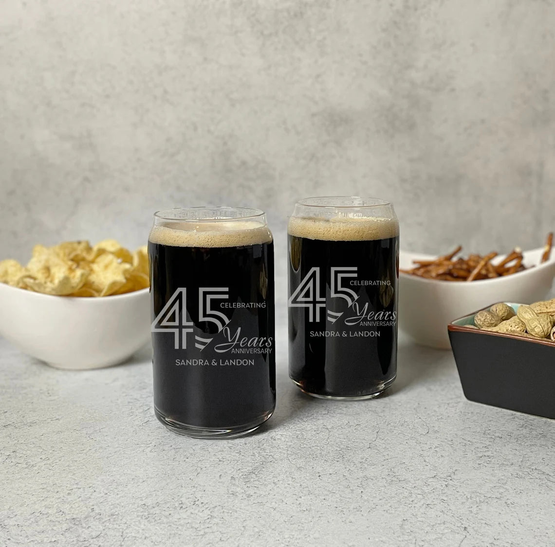 Unique Personalized Forever Cheers Anniversary Ale Glass Customized Anniversary Gifts for Men by Groovy Guy