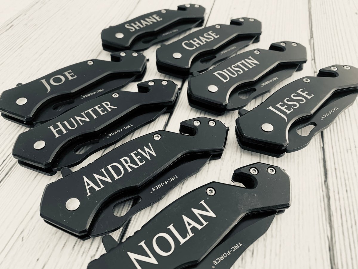 Unique Personalized Blade in the USA Customized Groomsmen Knives Gifts for Men by Groovy Guy