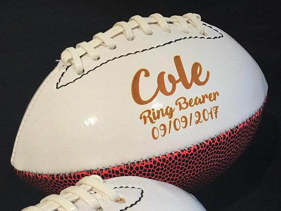Personalized White and Brown Football 