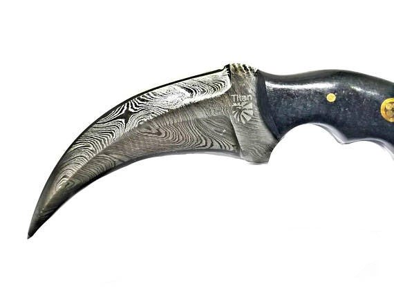 Unique Personalized The Damascus Karambit Customized Damascus Knife Gifts for Men by Groovy Guy