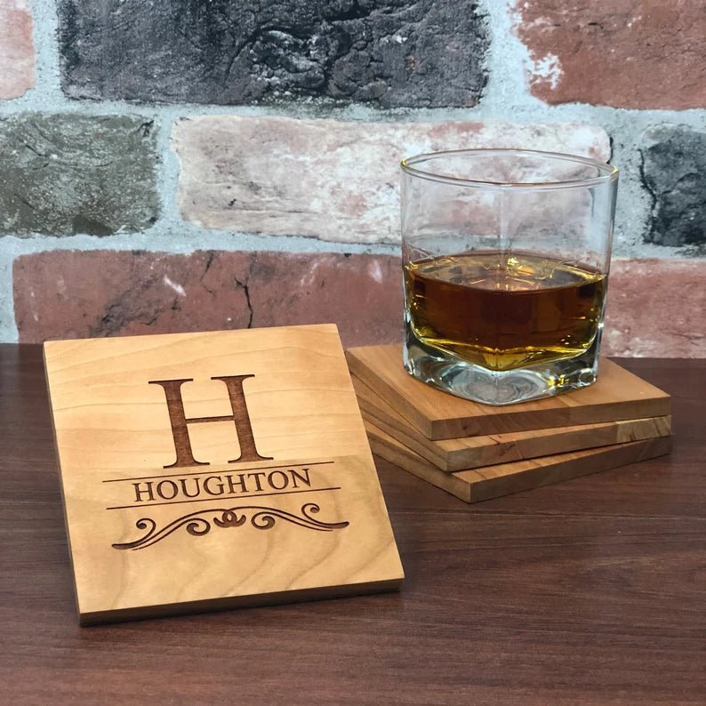 Unique Personalized Custom Coaster Set Customized Coasters Gifts for Men by Groovy Guy