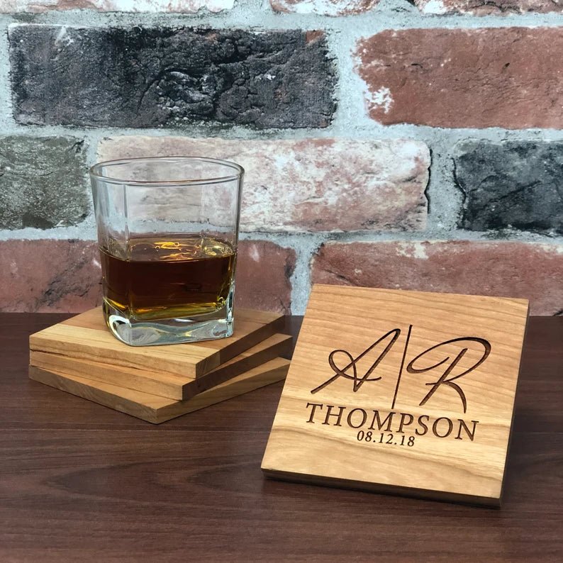 Unique Personalized New Home Coaster Set Customized Coasters Gifts for Men by Groovy Guy