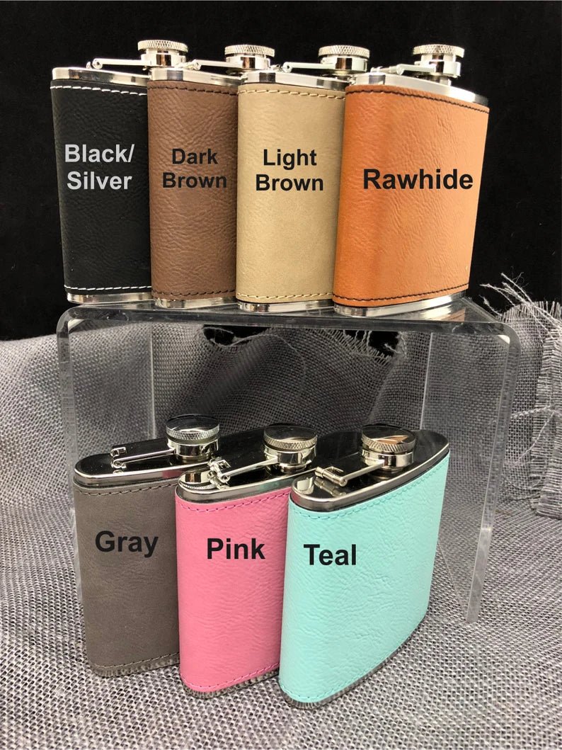 Unique Personalized Engraved Flask and Shot Glass Set Customized Flask Set Gifts for Men by Groovy Guy