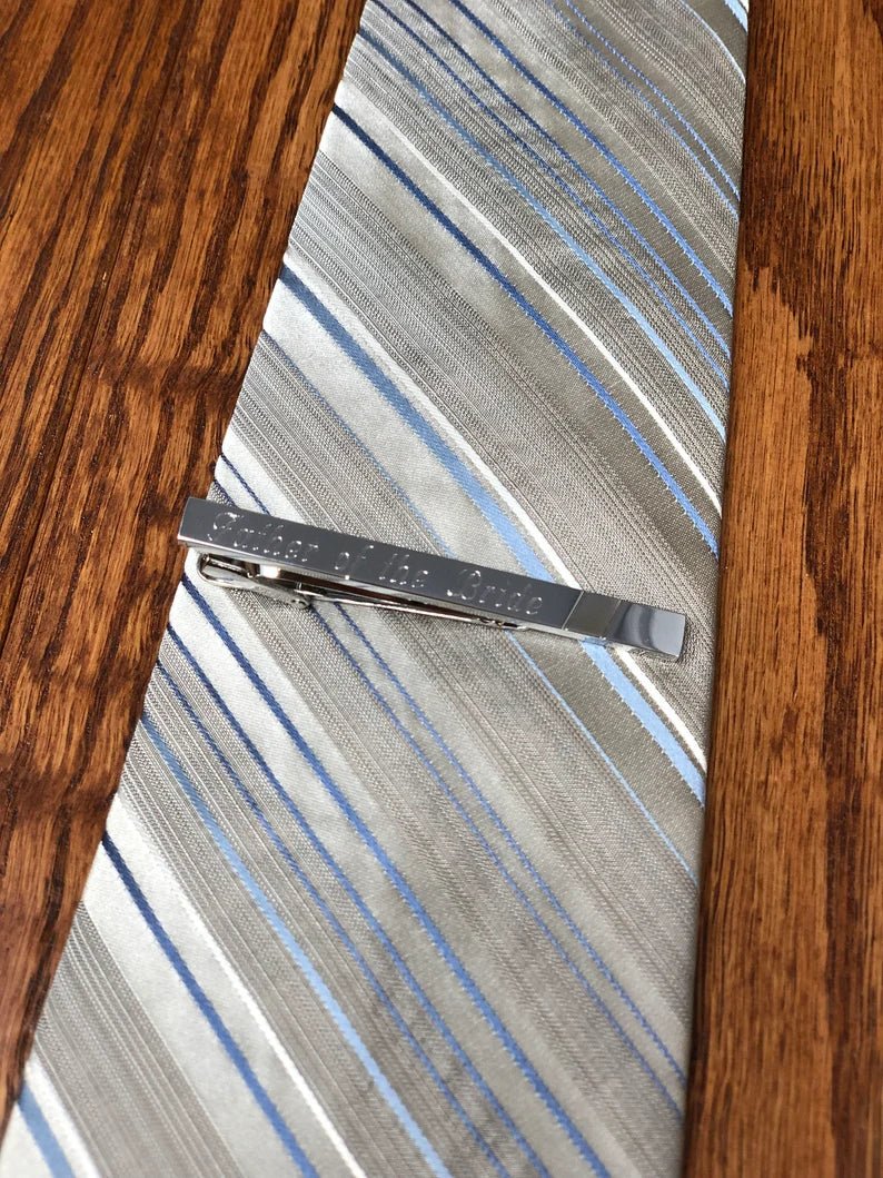Unique Personalized Classy Clip Customized Tie Bar Gifts for Men by Groovy Guy