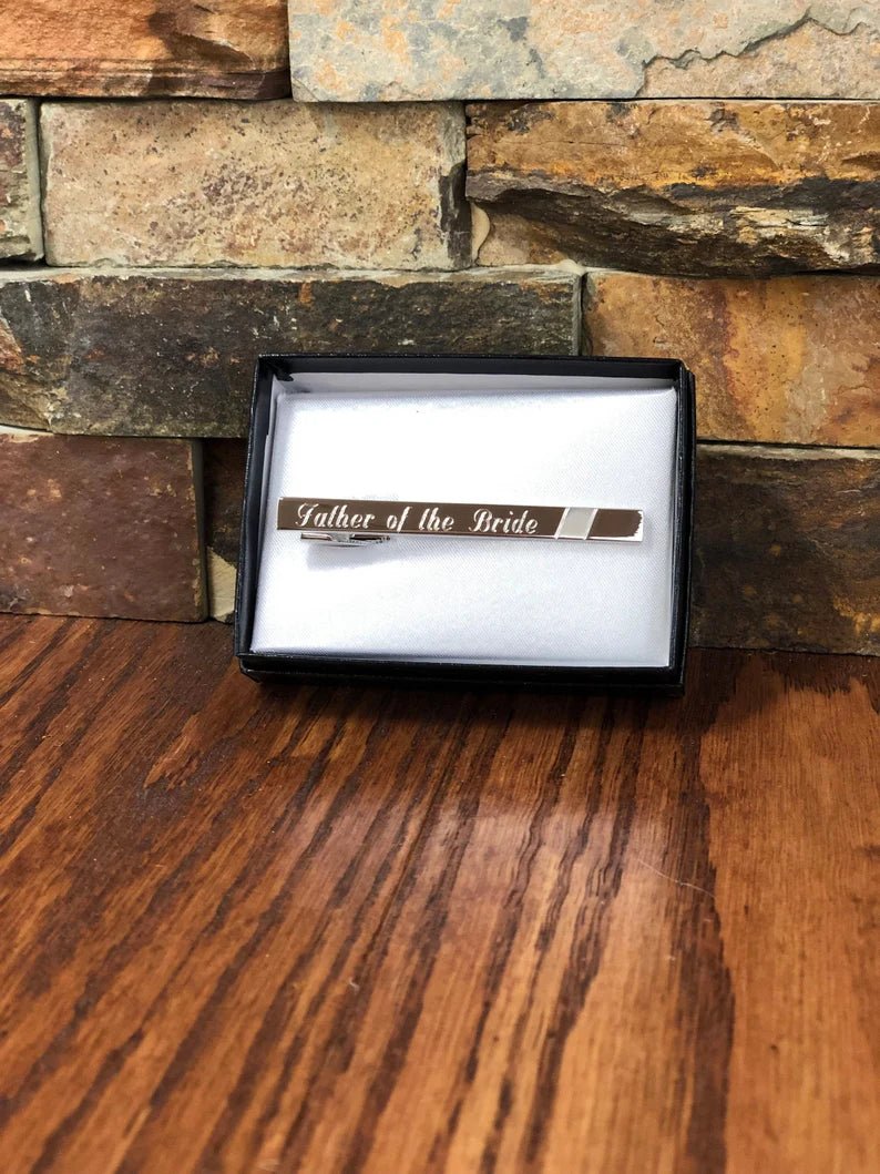Unique Personalized Classy Clip Customized Tie Bar Gifts for Men by Groovy Guy
