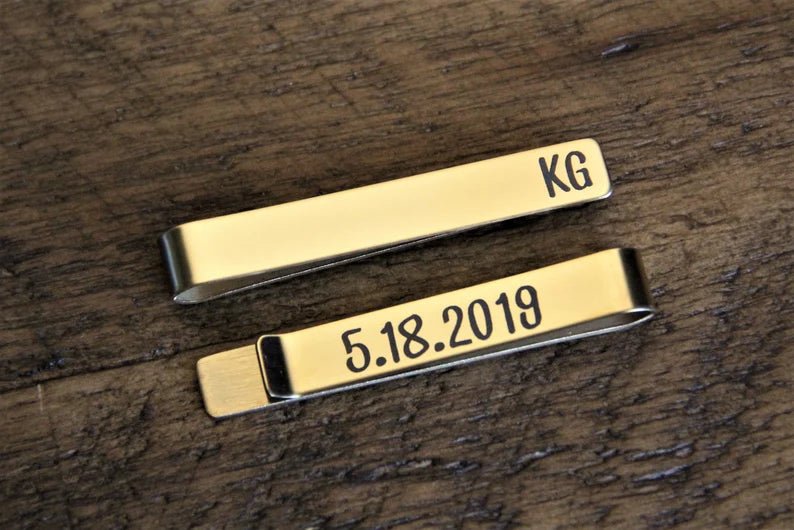 Unique Personalized Custom Tie Clip Customized Tie Bar Gifts for Men by Groovy Guy