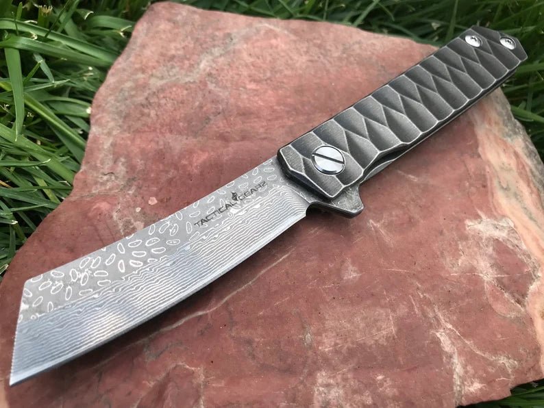 Unique Personalized Damascus Cleaver Knife Customized Knife Gifts for Men by Groovy Guy