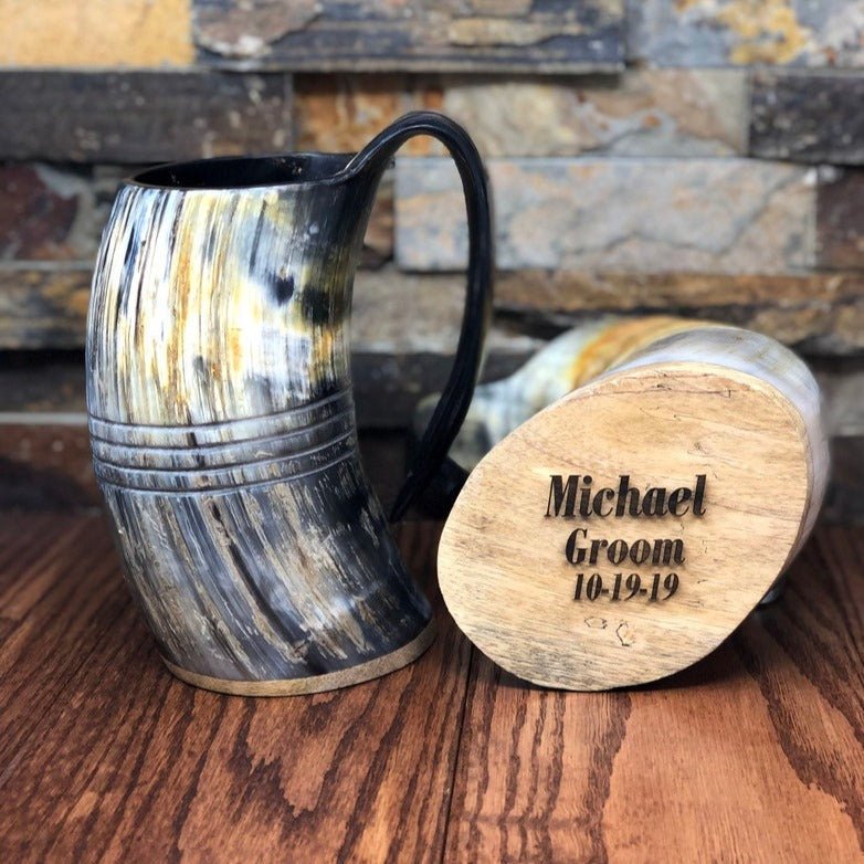 Unique Personalized Personalized Viking Mead Mug Customized Drinking Glass Gifts for Men by Groovy Guy