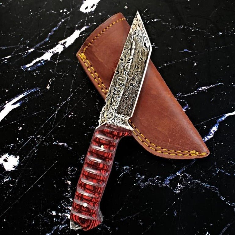 Unique Personalized Titan Diver Customized Damascus Knife Gifts for Men by Groovy Guy