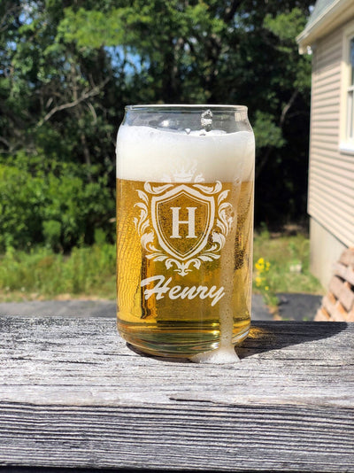 Beer Can Glass | 16 oz Personalized Can Glass | Glass Tumbler