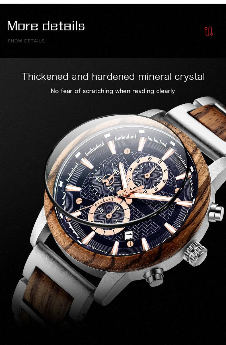 Unique Personalized Blue Zebrawood Watch Customized Watches Gifts for Men by Groovy Guy