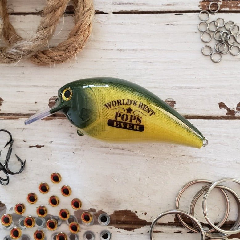 Unique Personalized Worlds Best Pops Customized Fishing Baits & Lures Gifts for Men by Groovy Guy