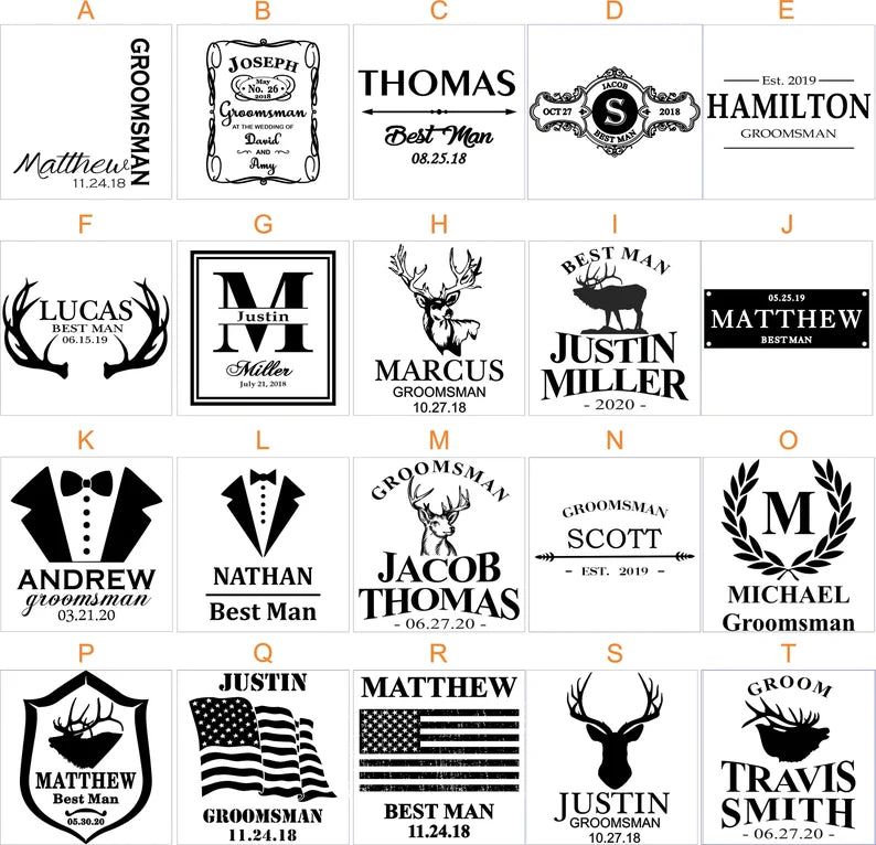 Unique Personalized Engraved Flask and Shot Glass Set Customized Flask Set Gifts for Men by Groovy Guy