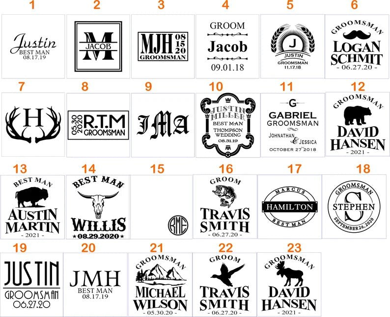 Unique Personalized Engraved Flask and Shot Glass Set Customized Flask Set Gifts for Men by Groovy Guy