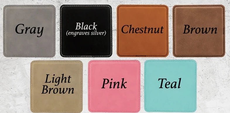 Unique Personalized Leatherette Leather Coasters Customized Coasters Gifts for Men by Groovy Guy