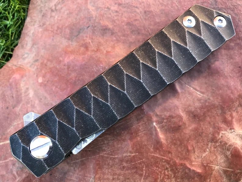 Unique Personalized EDC Knife Damascus Blade Customized Knives Gifts for Men by Groovy Guy