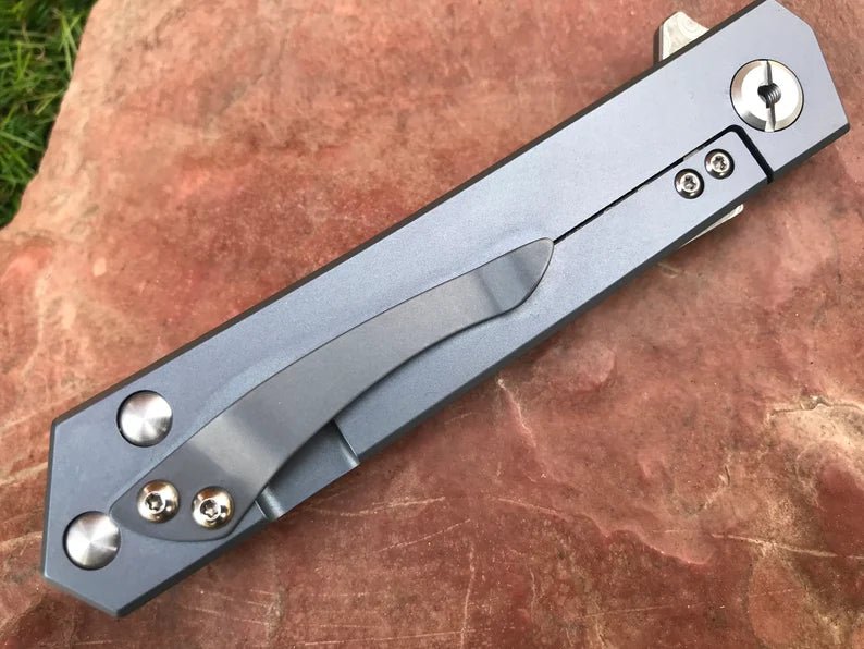 Unique Personalized Blue Steel Damascus Blade Customized Knives Gifts for Men by Groovy Guy