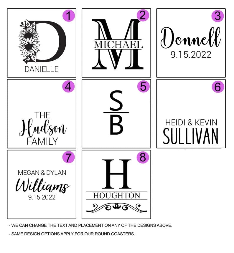 Unique Personalized Leatherette Leather Coasters Customized Coasters Gifts for Men by Groovy Guy