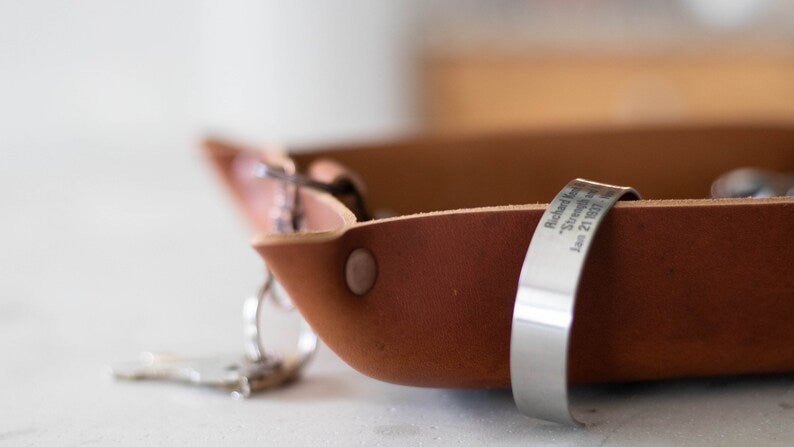 Unique Personalized Personalized Leather Catchall Customized Gifts for Men by Groovy Guy