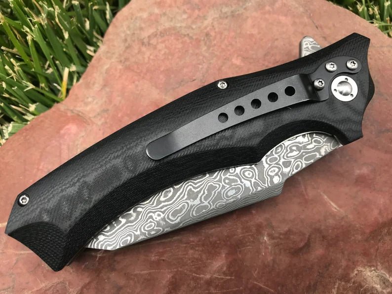 Unique Personalized Damascus Defender Customized Knives Gifts for Men by Groovy Guy