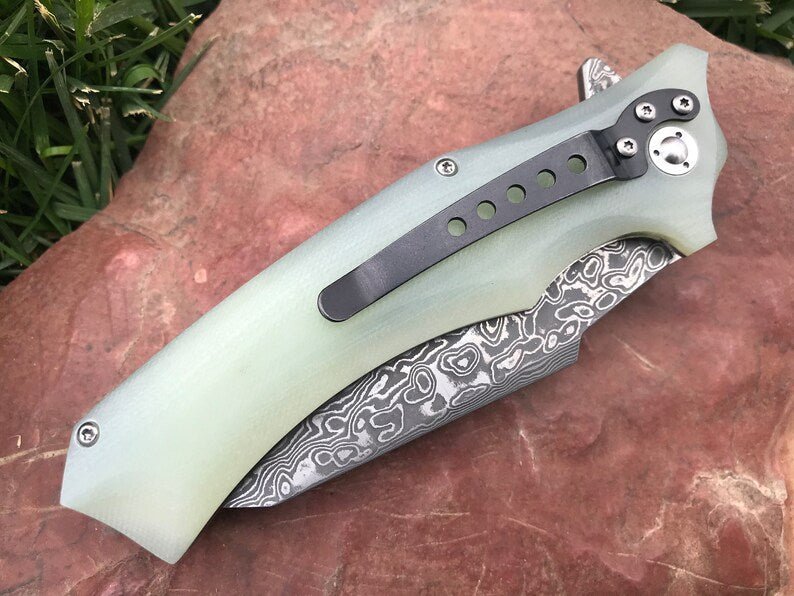 Unique Personalized Damascus Bodyguard Customized Knives Gifts for Men by Groovy Guy