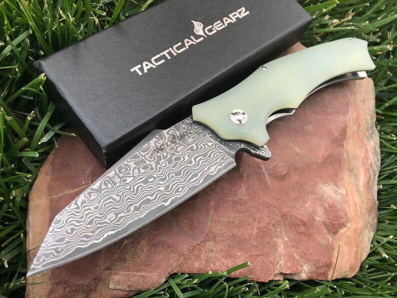 Unique Personalized Damascus Bodyguard Customized Knives Gifts for Men by Groovy Guy