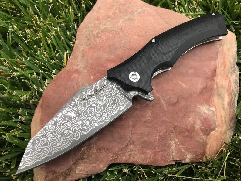 Unique Personalized Damascus Defender Customized Knives Gifts for Men by Groovy Guy