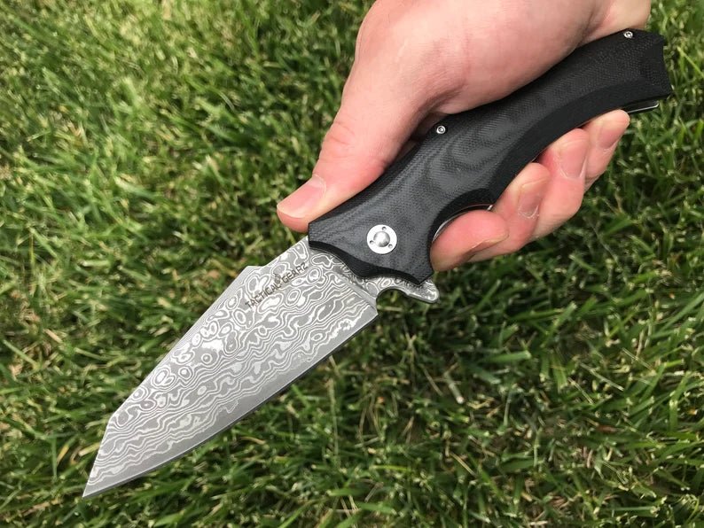 Unique Personalized Damascus Defender Customized Knives Gifts for Men by Groovy Guy