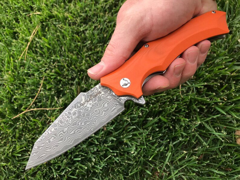 Unique Personalized Damascus Defender Customized Knives Gifts for Men by Groovy Guy