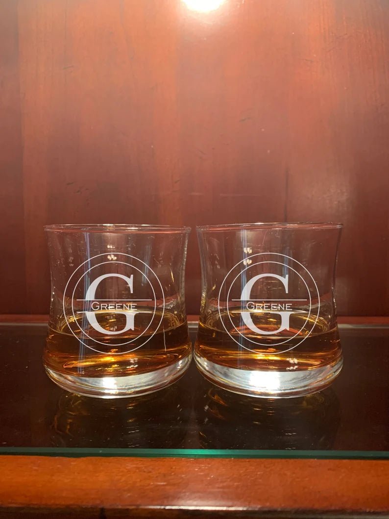 Unique Personalized Tipsy Rye Whiskey Glasses Customized Whiskey Glass Set Gifts for Men by Groovy Guy