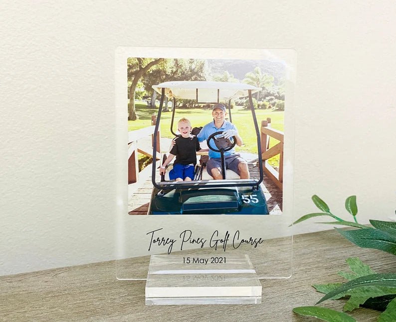 Unique Personalized Best Dad By Par Plaque Customized Golf Gifts for Men by Groovy Guy