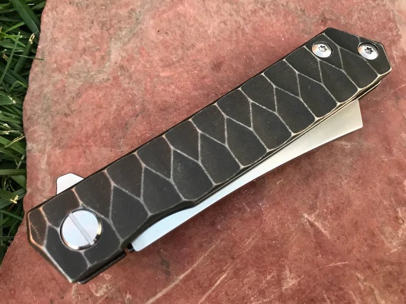 Unique Personalized Titanium Tac Blade Customized Knife Gifts for Men by Groovy Guy