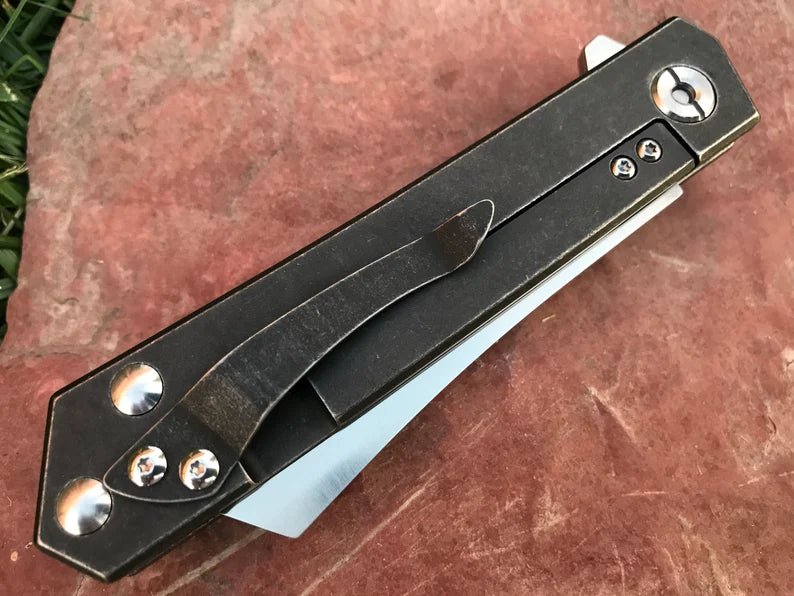 Unique Personalized Titanium Tac Blade Customized Knife Gifts for Men by Groovy Guy