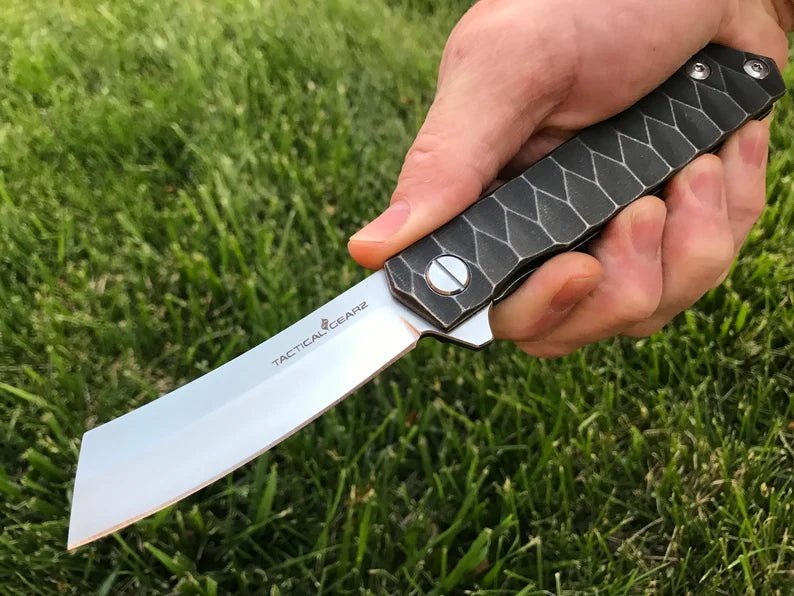 Unique Personalized Titanium Tac Blade Customized Knife Gifts for Men by Groovy Guy
