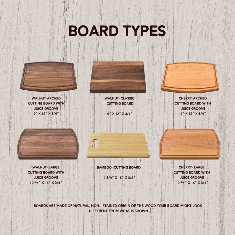 Custom Engraved Cutting Board – Personalized Walnut, Cherry, or Bamboo Gift for Weddings, Housewarmings & Special Occasions
