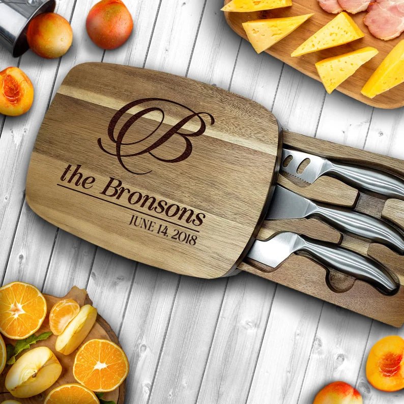 Unique Personalized Personalized Trapdoor Charcuterie Board Customized Cutting Board Gifts for Men by Groovy Guy