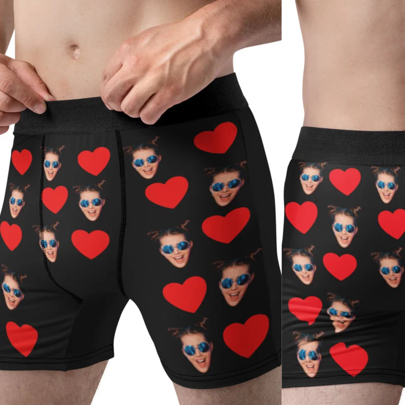 Photo and Hearts Boxers - Groovy Guy Gifts