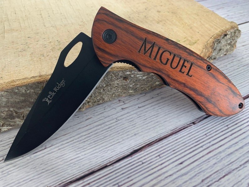 Unique Personalized Engraved Pocket Knife Customized Gifts for Men by Groovy Guy
