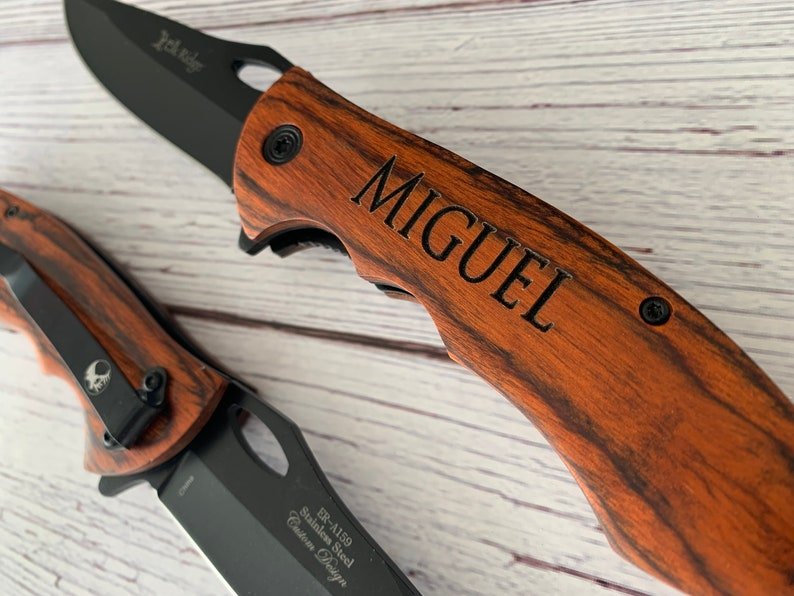 Unique Personalized Engraved Pocket Knife Customized Gifts for Men by Groovy Guy