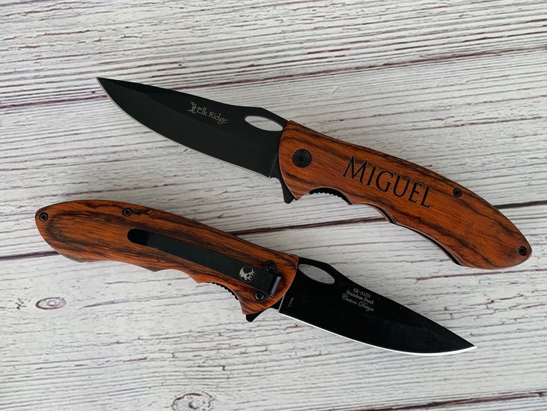 Unique Personalized Engraved Pocket Knife Customized Gifts for Men by Groovy Guy