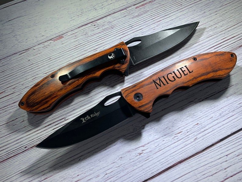 Unique Personalized Engraved Pocket Knife Customized Gifts for Men by Groovy Guy
