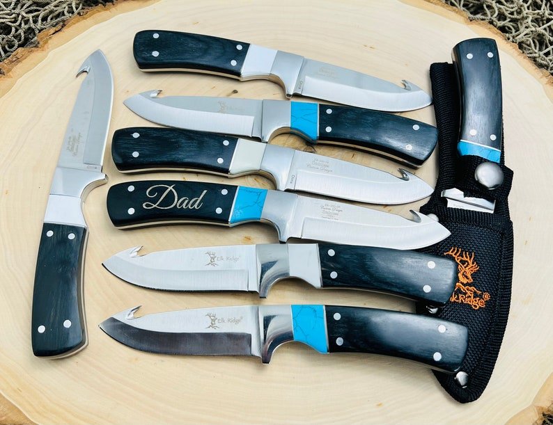 Unique Personalized Holstered Hand Blade Customized Knife Gifts for Men by Groovy Guy