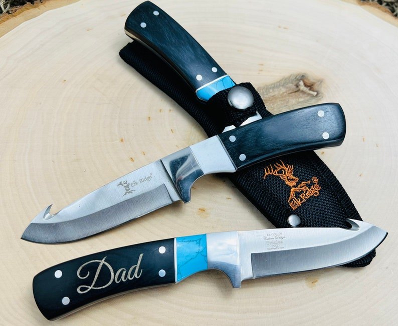 Unique Personalized Holstered Hand Blade Customized Knife Gifts for Men by Groovy Guy